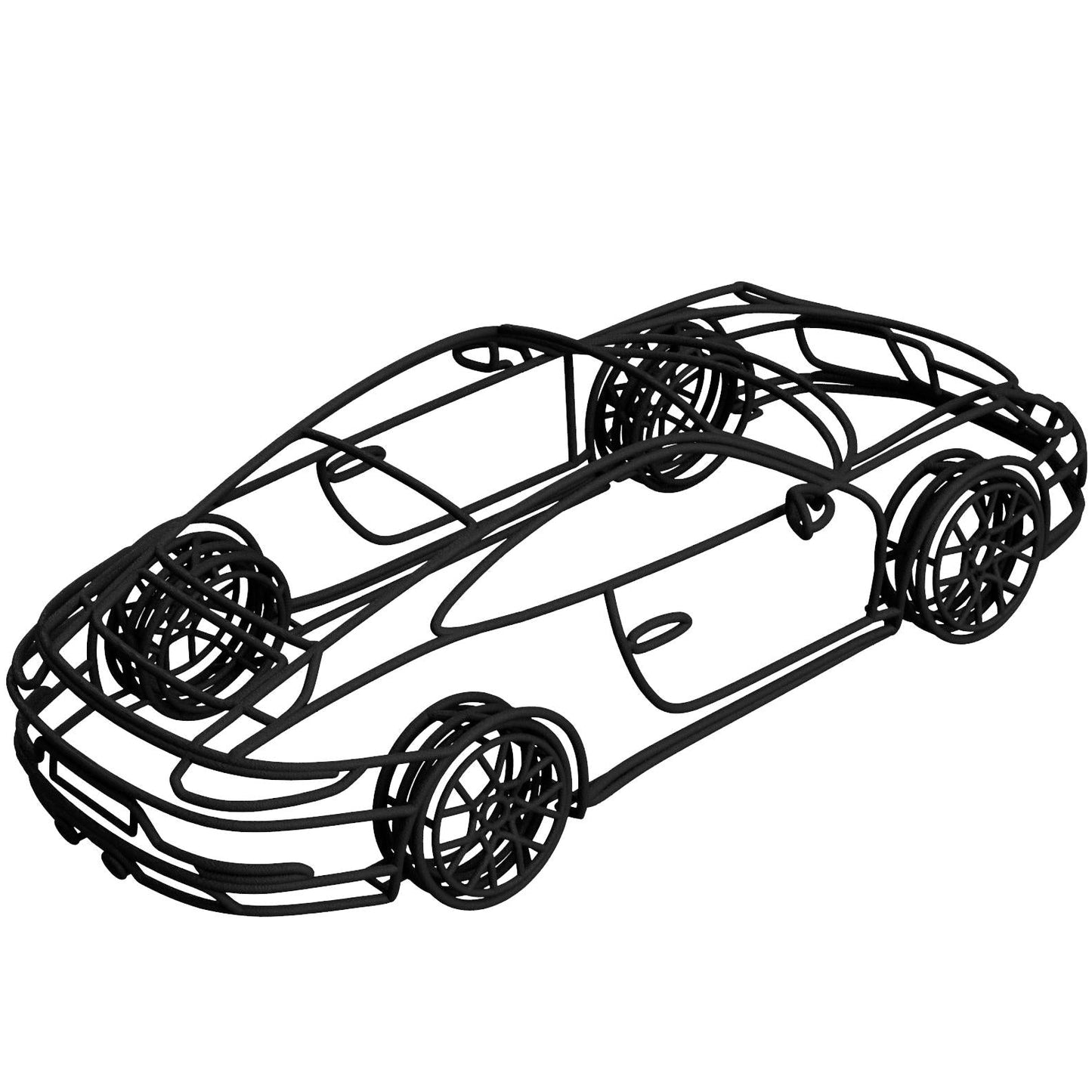 992 Carrera 4 GTS 3D Gittermodell 1:18 – präzise Auto Skulptur