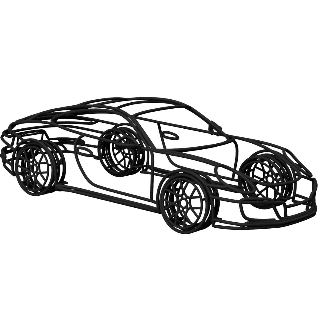 992 Carrera 4 GTS 3D Gittermodell 1:18 – präzise Auto Skulptur