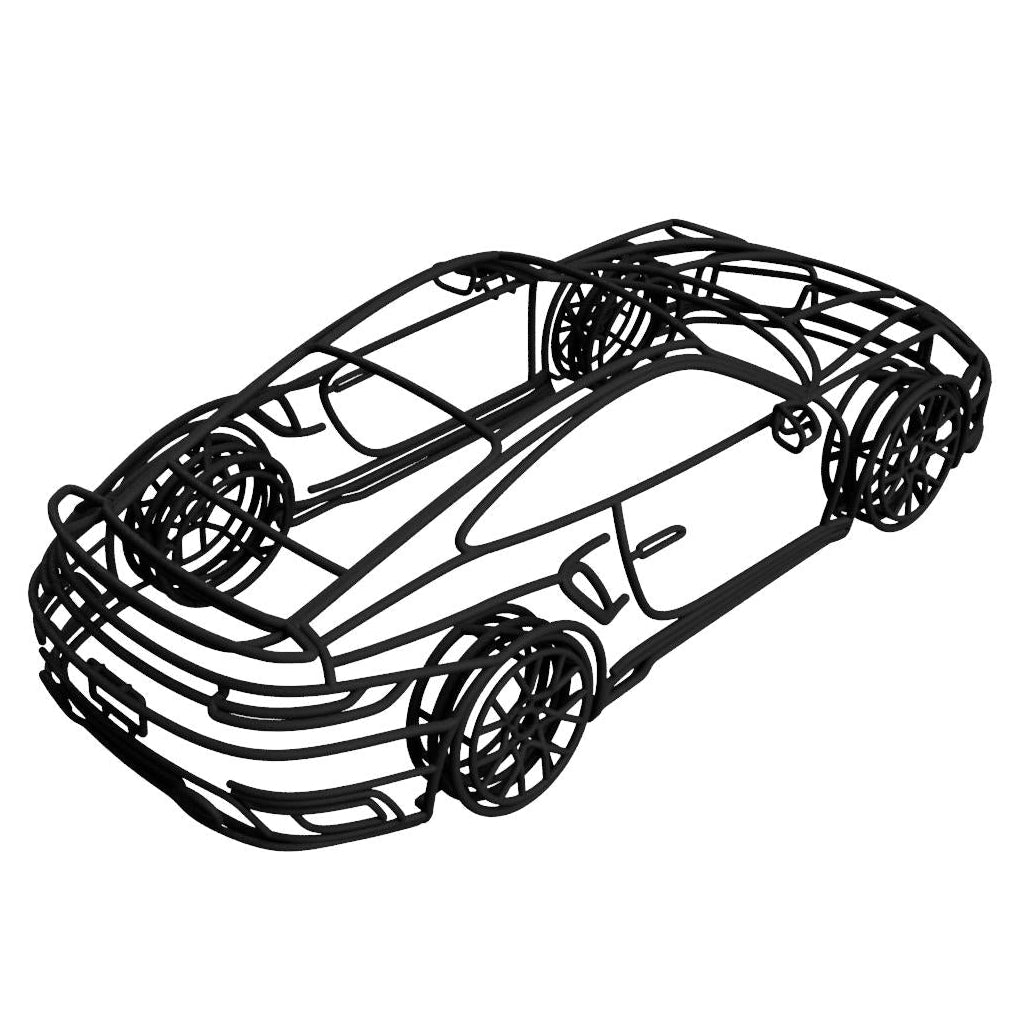 992 Turbo S 3D Gittermodell 1:18 – präzise Auto Skulptur
