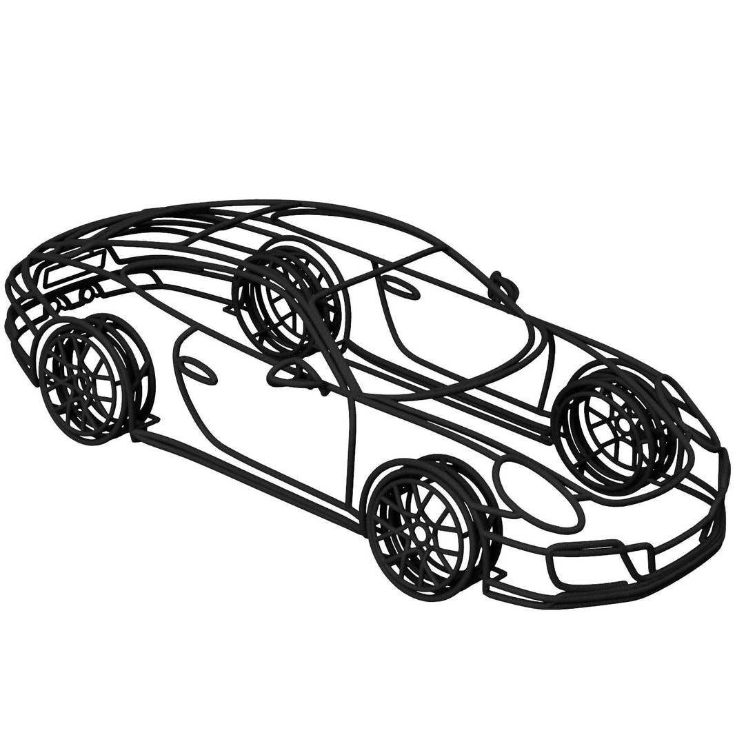 992 Carrera 4 GTS 3D Gittermodell 1:18 – präzise Auto Skulptur