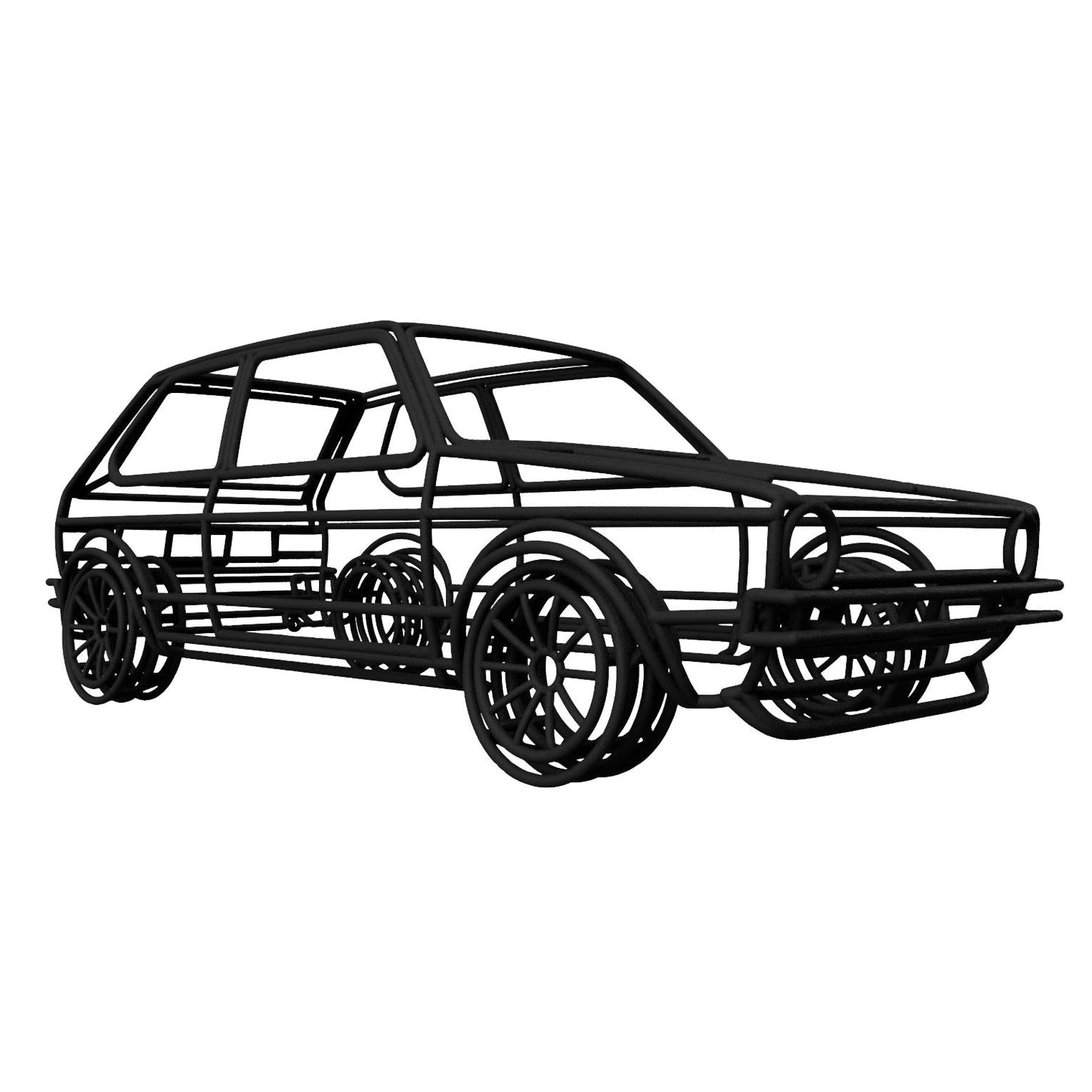 Golf 1 GTI Gittermodell 1:18 – präzise Auto Skulptur