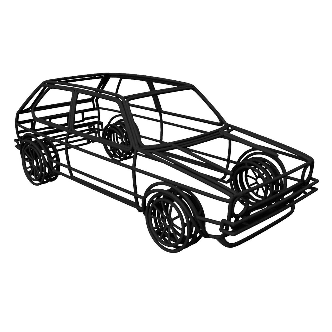 Golf 1 GTI Gittermodell 1:18 – präzise Auto Skulptur