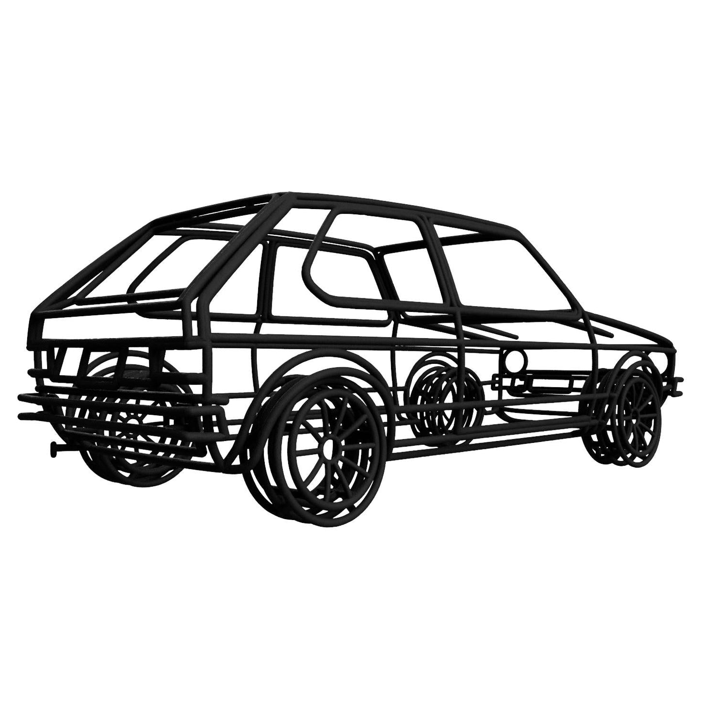 Golf 1 GTI Gittermodell 1:18 – präzise Auto Skulptur