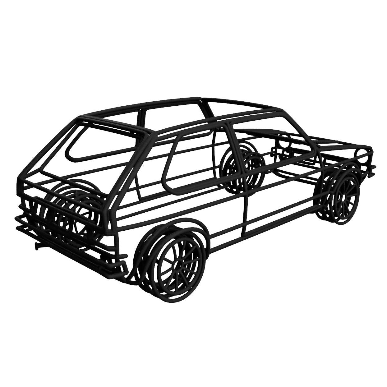 Golf 1 GTI Gittermodell 1:18 – präzise Auto Skulptur
