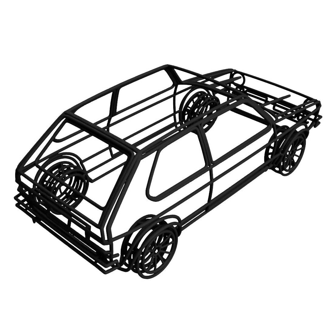 Golf 1 GTI Gittermodell 1:18 – präzise Auto Skulptur