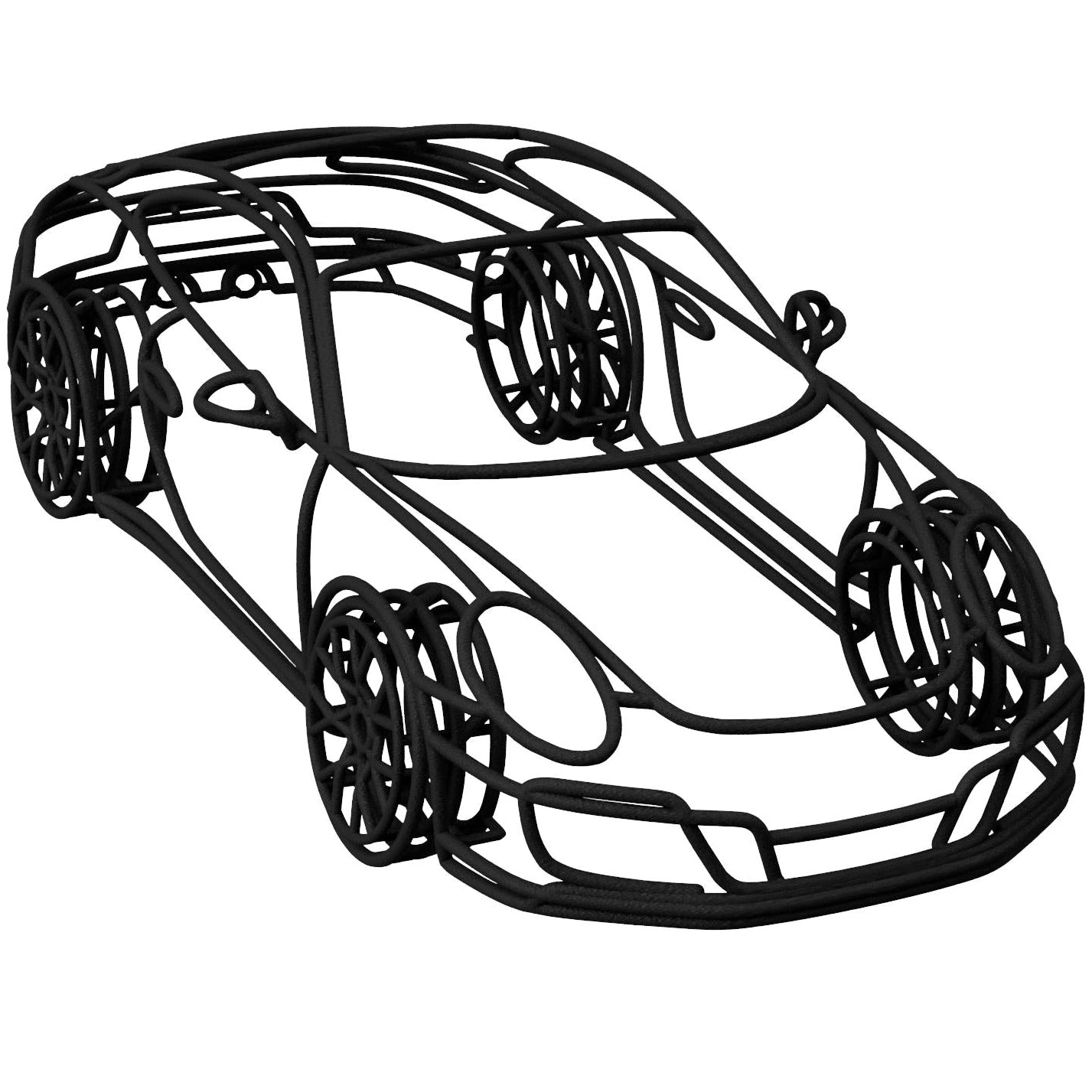 992 Carrera 4 GTS 3D Gittermodell 1:18 – präzise Auto Skulptur