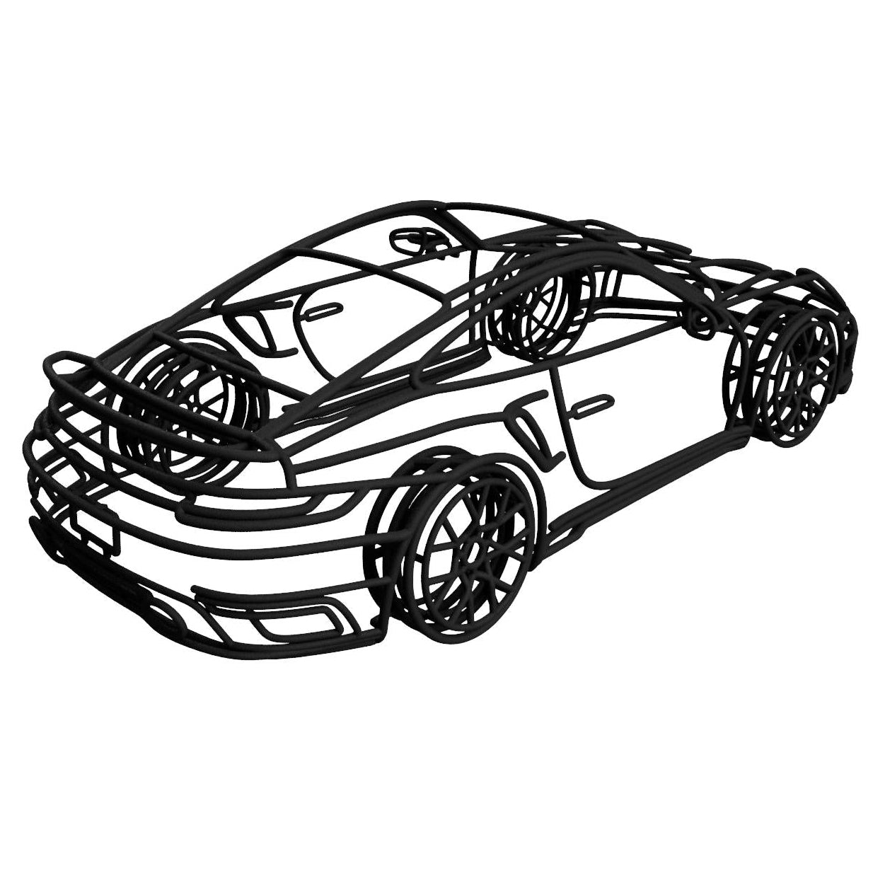 992 Turbo S 3D Gittermodell 1:18 – präzise Auto Skulptur