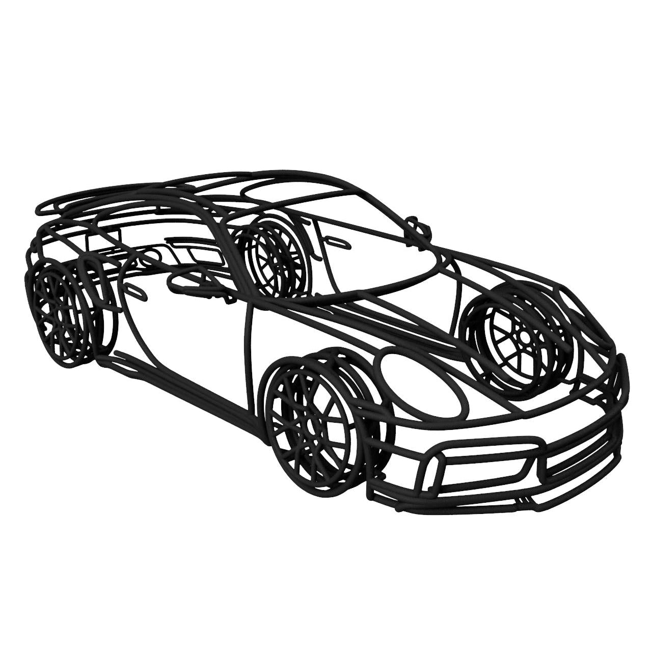 992 Turbo S 3D Gittermodell 1:18 – präzise Auto Skulptur