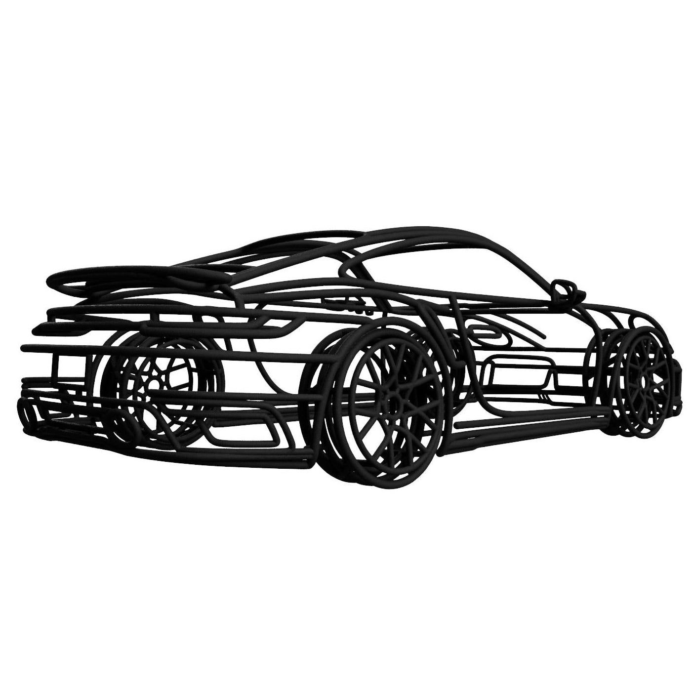 992 Turbo S 3D Gittermodell 1:18 – präzise Auto Skulptur