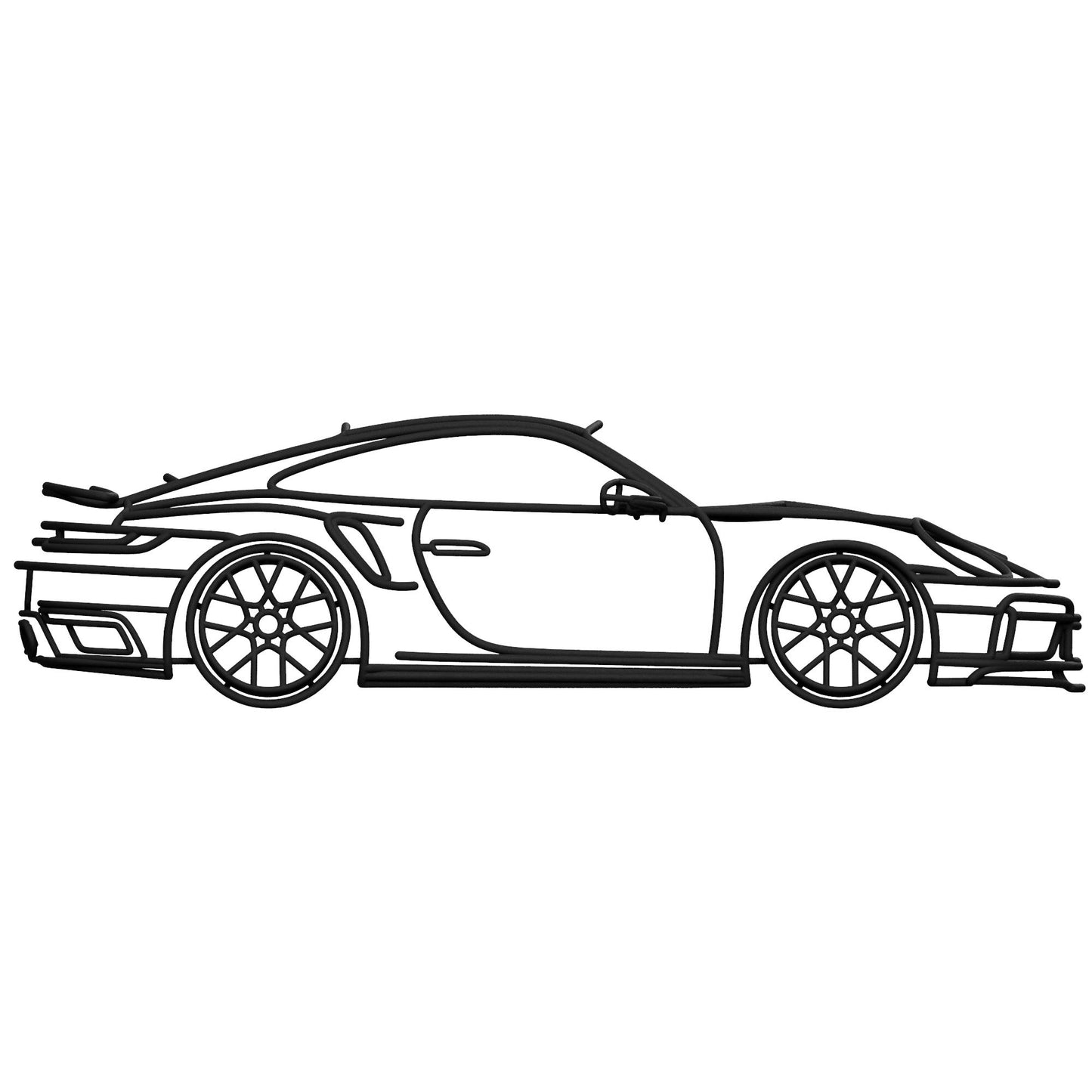992 Turbo S 3D Gittermodell 1:18 – präzise Auto Skulptur