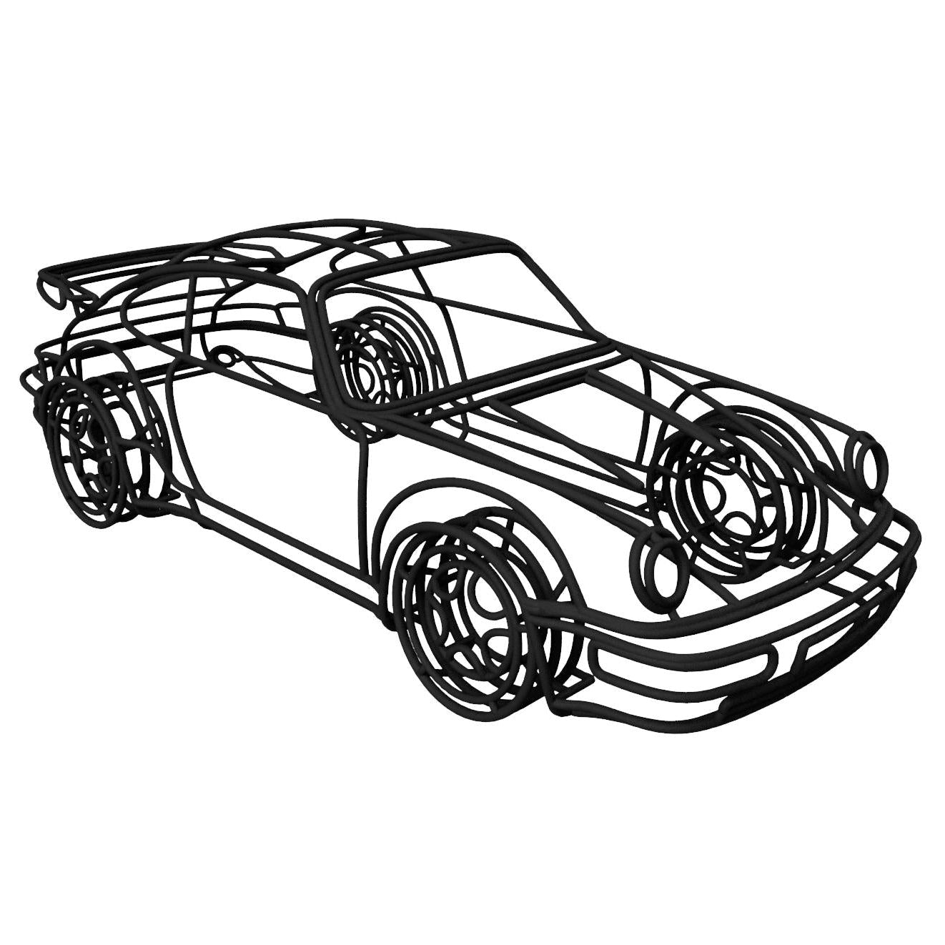 964 Turbo 3D Gittermodell 1:18 – präzise Auto Skulptur