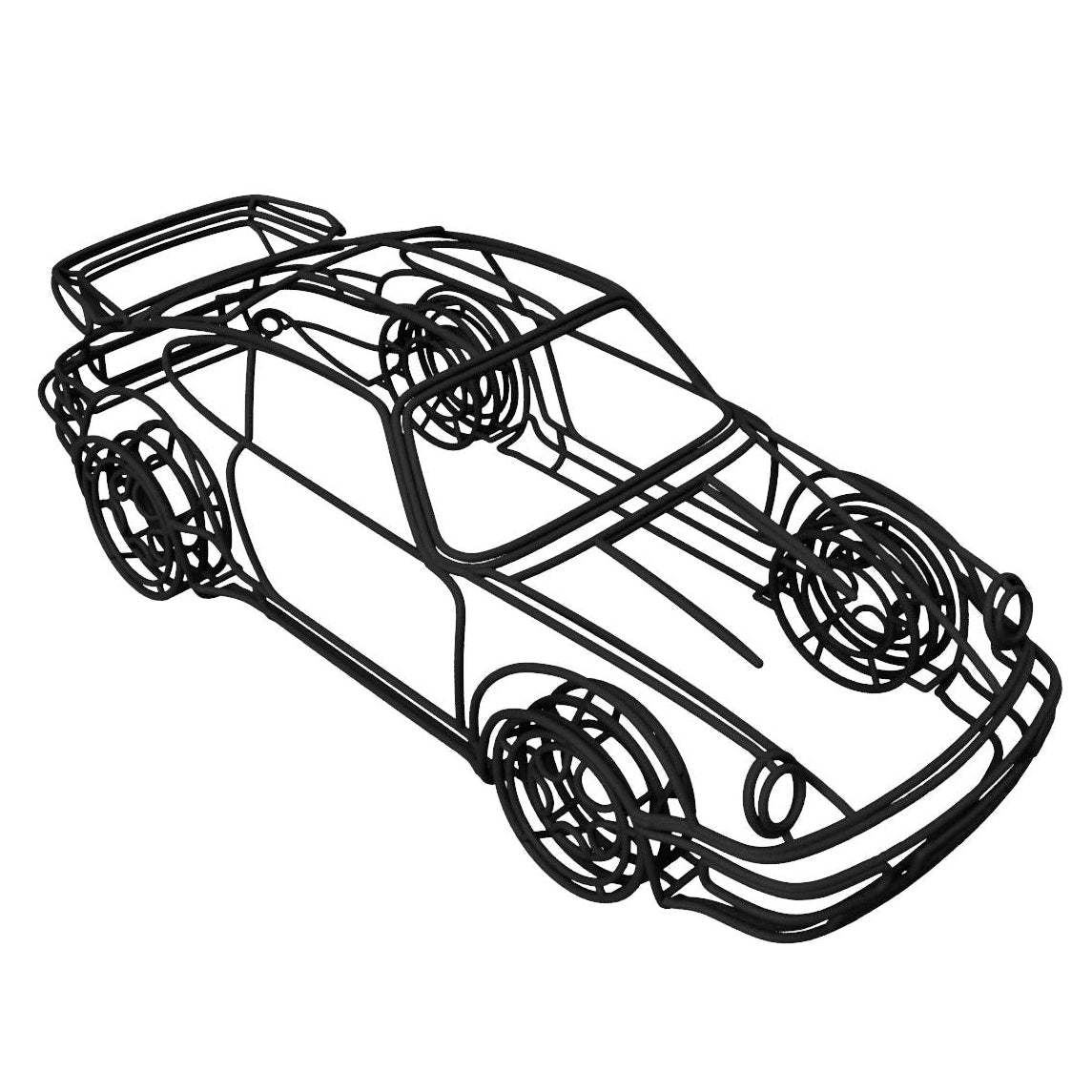 964 Turbo 3D Gittermodell 1:18 – präzise Auto Skulptur