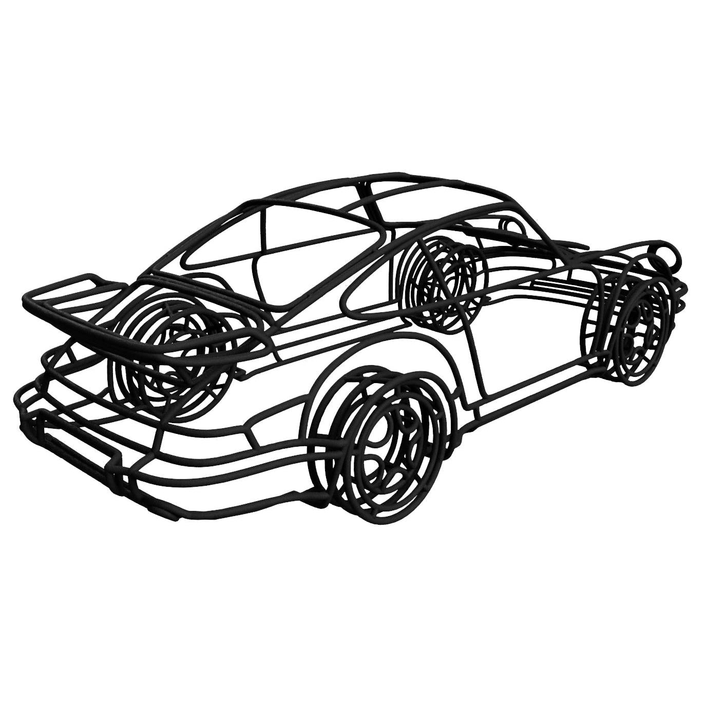 964 Turbo 3D Gittermodell 1:18 – präzise Auto Skulptur