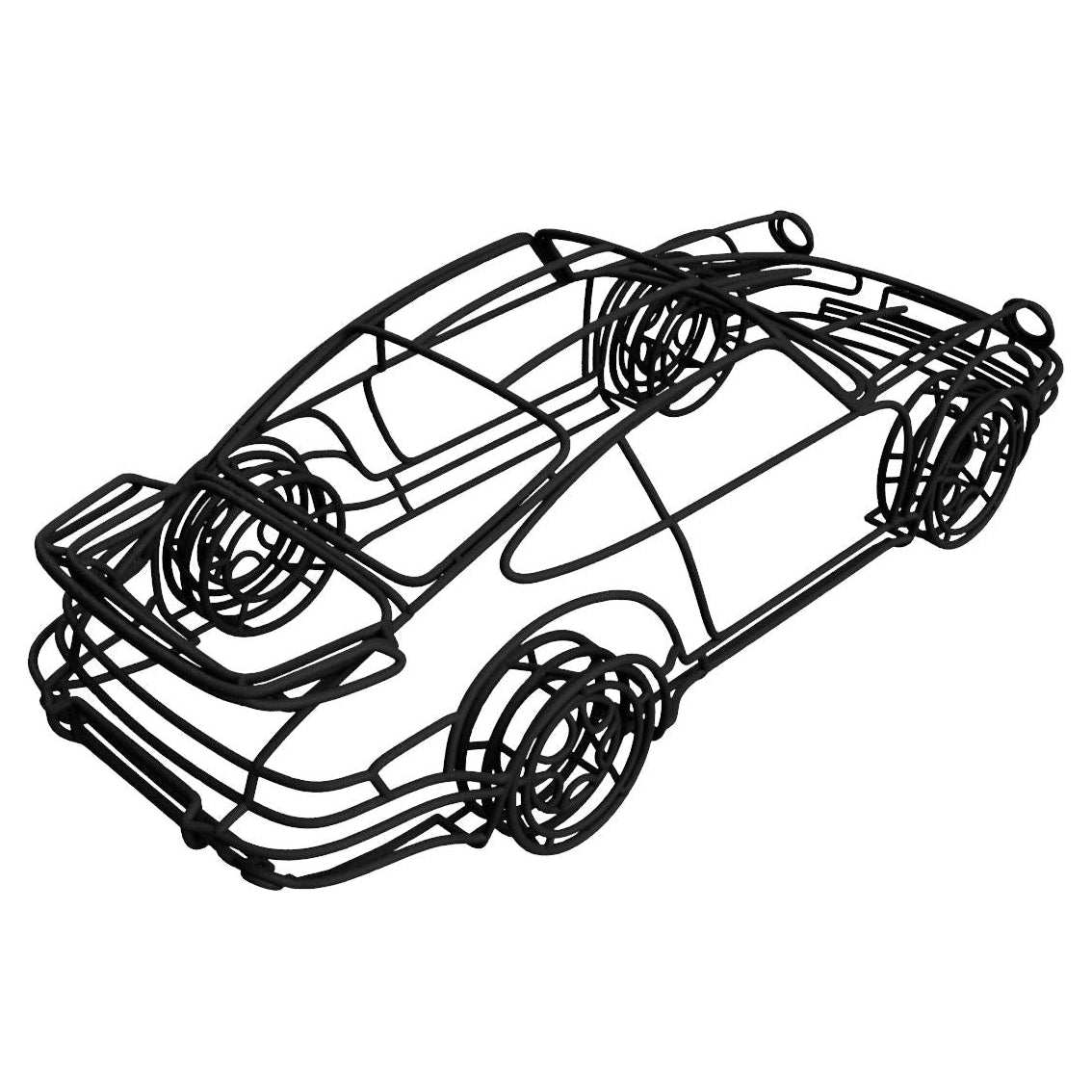 964 Turbo 3D Gittermodell 1:18 – präzise Auto Skulptur