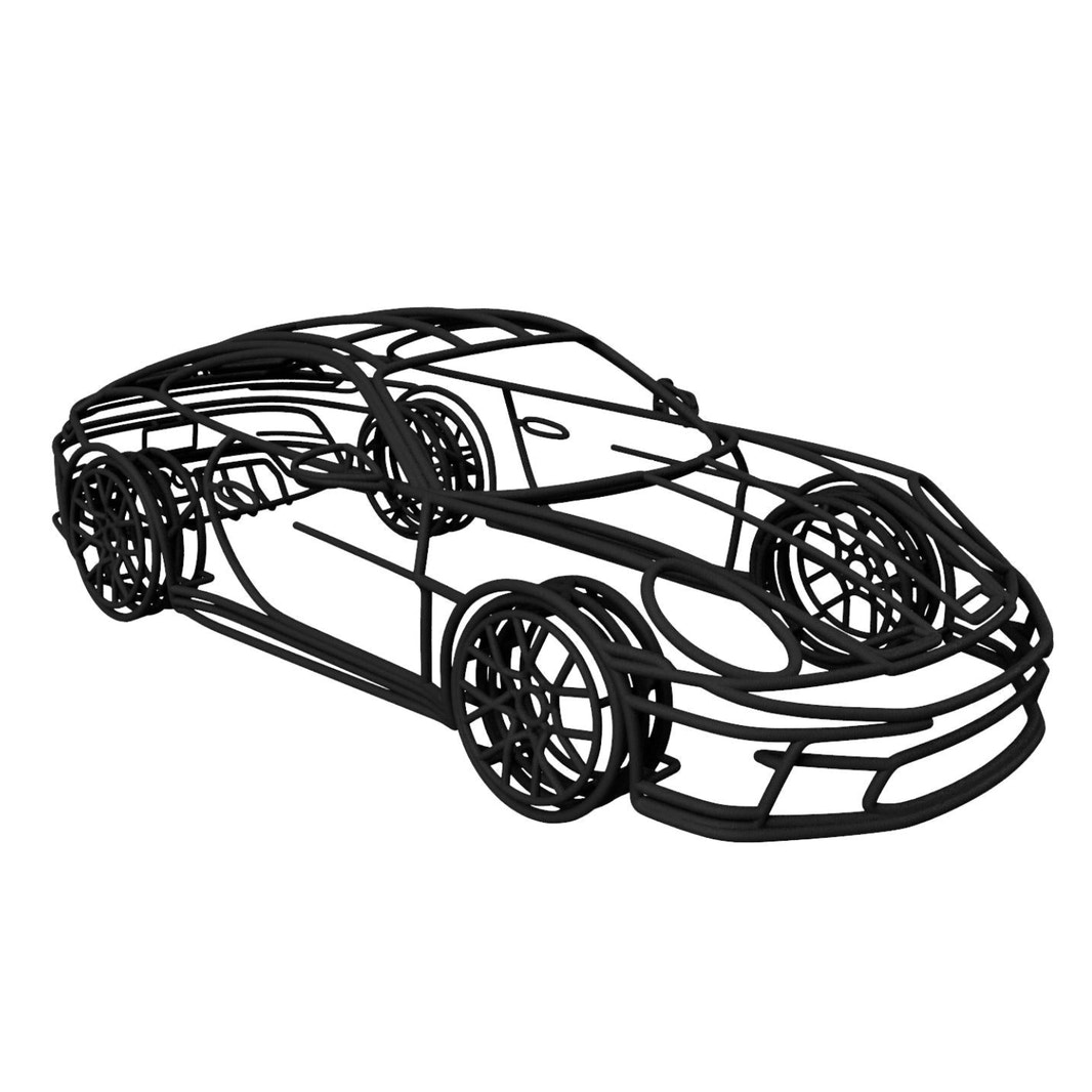 992 S/T 3D Gittermodell 1:18 – präzise Auto Skulptur