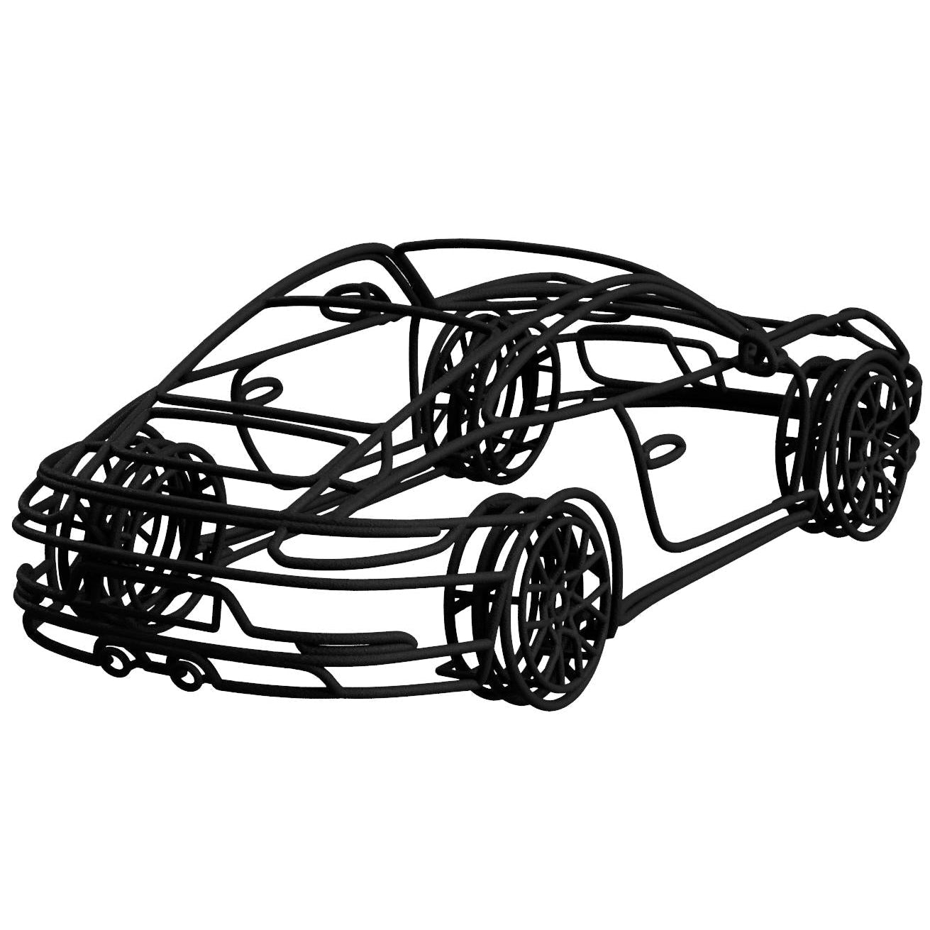 992 Carrera 4 GTS 3D Gittermodell 1:18 – präzise Auto Skulptur