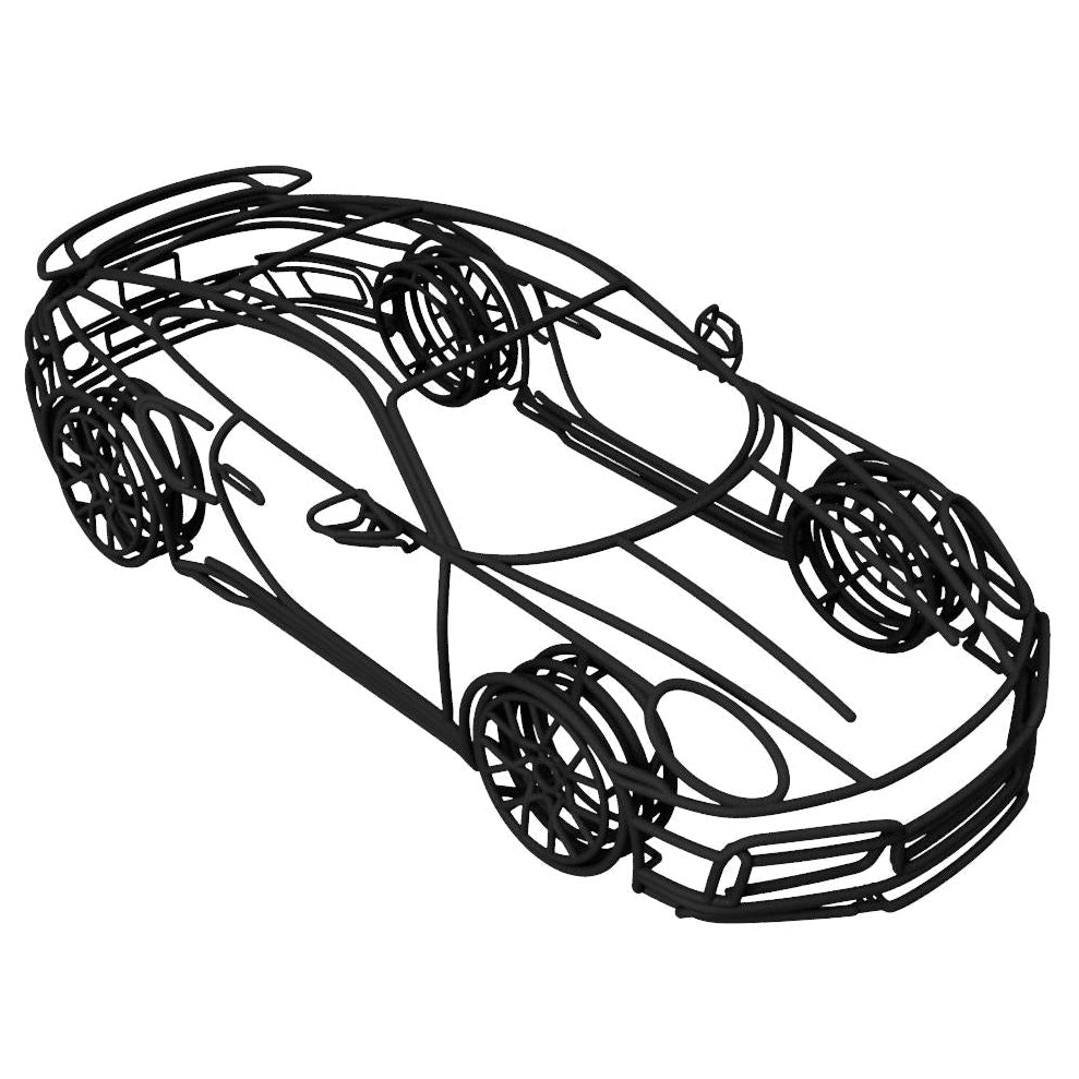 992 Turbo S 3D Gittermodell 1:18 – präzise Auto Skulptur