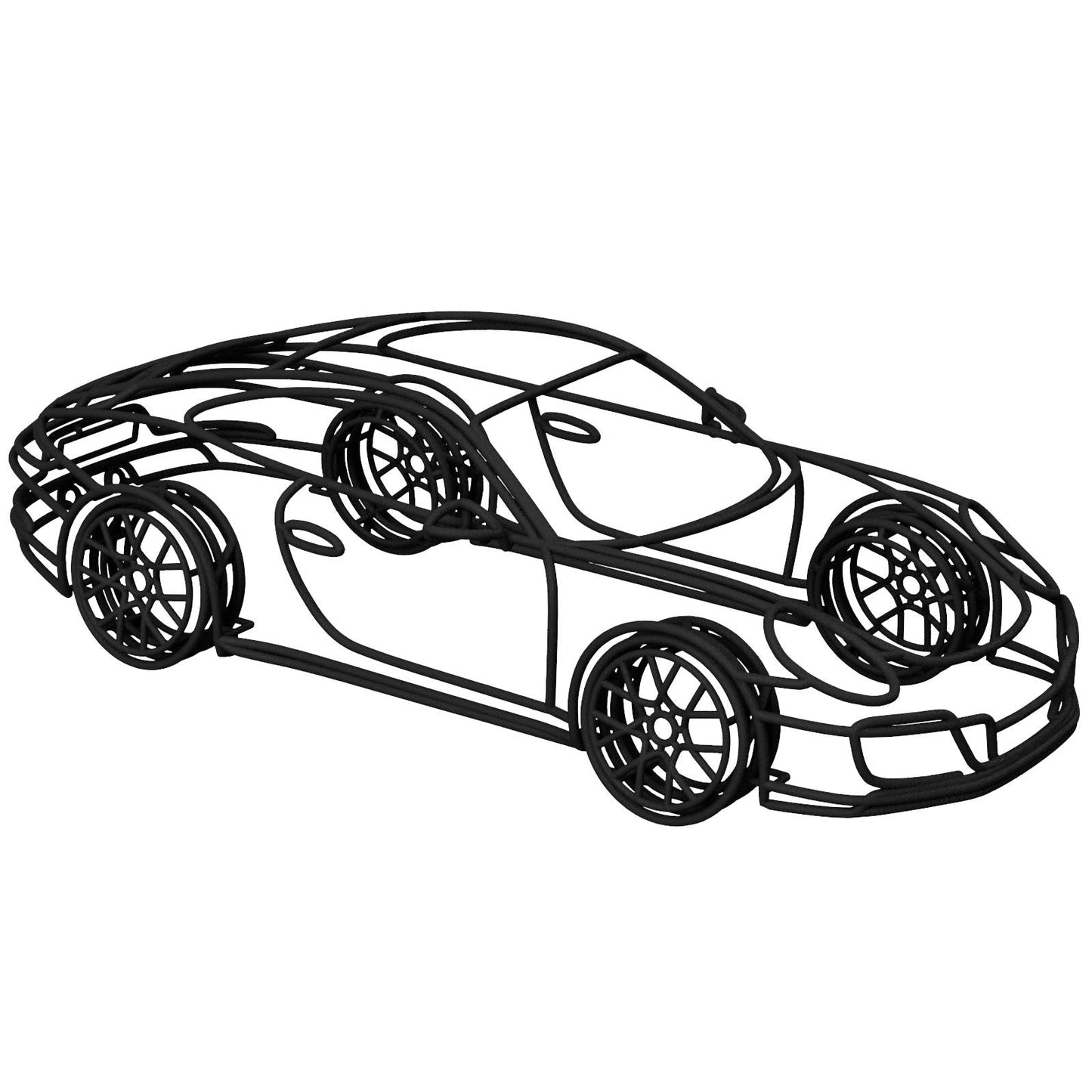 992 Carrera 4 GTS 3D Gittermodell 1:18 – präzise Auto Skulptur